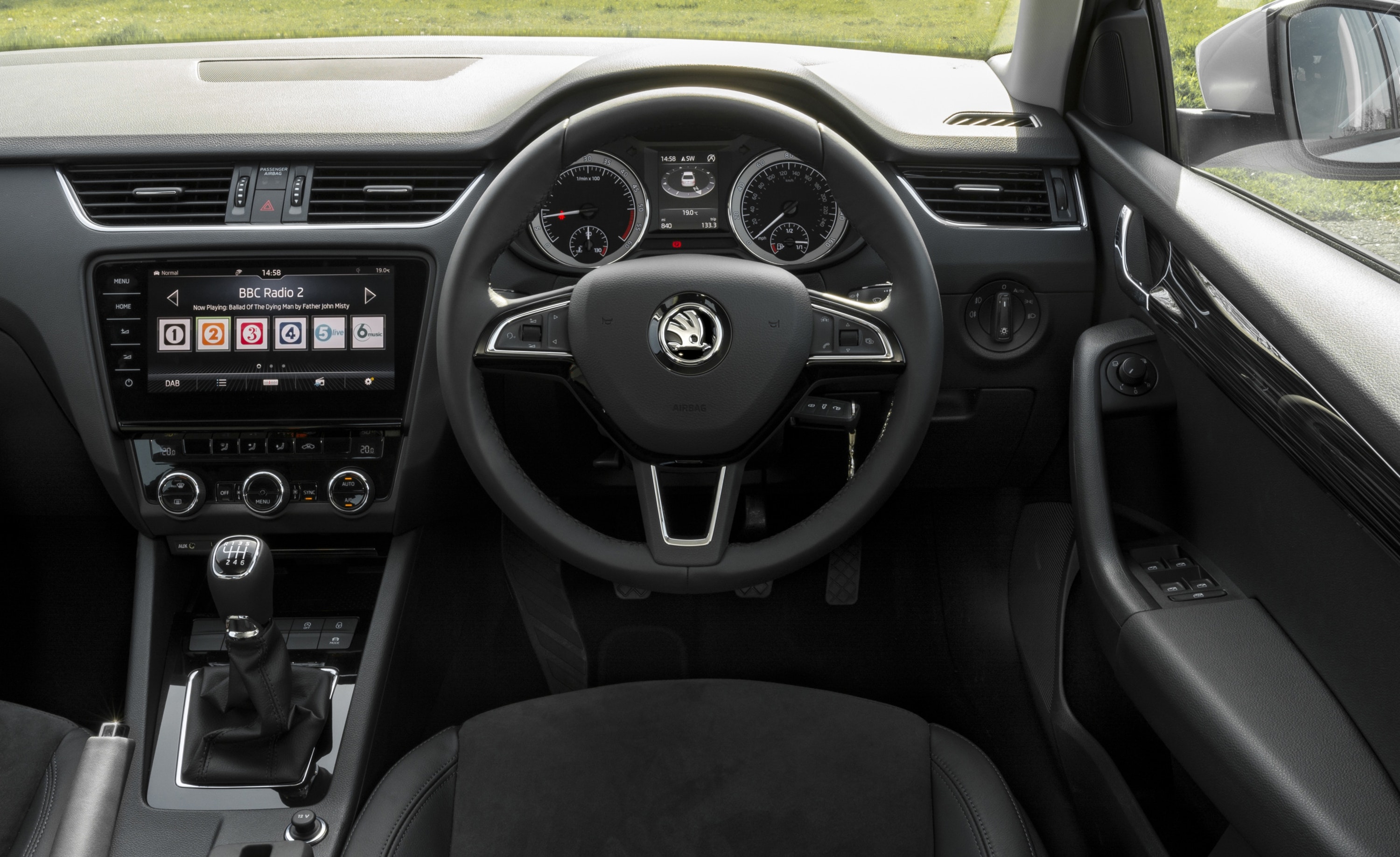 Interior of Skoda Octavia from driver's seat